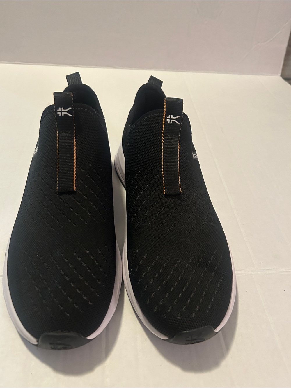 KURU Black Slip-On Knit Women's Sneakers with White Sole
